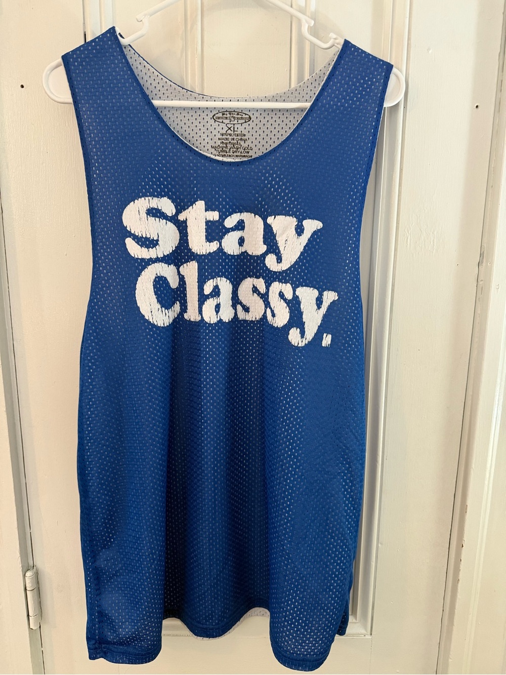 Stay Classy Blue Women's Mesh Jersey Tank